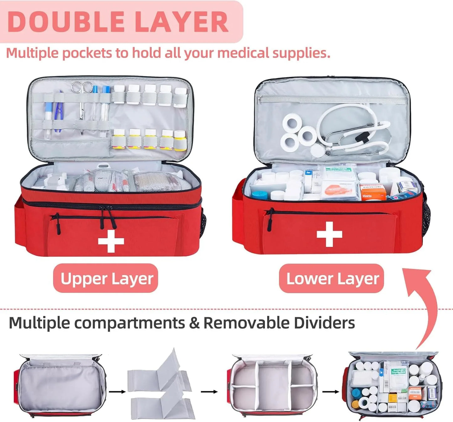 Empty First Aid Bag Medical Storage Bag