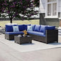 8 Piece Patio Furniture Set with Fire Pit Table, Outdoor Sectional Furniture, Wicker Patio Sofa, Conversation Set Perfect for Ba