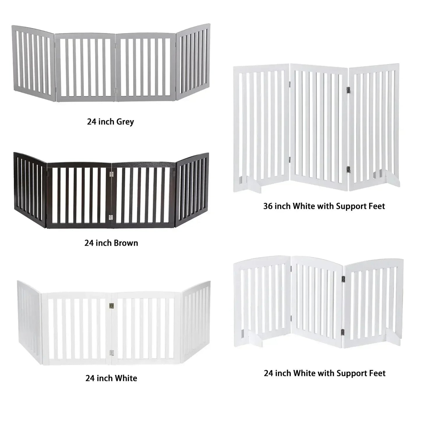 3/4 Panels 24/36'' Dog Gate Safety Barrier