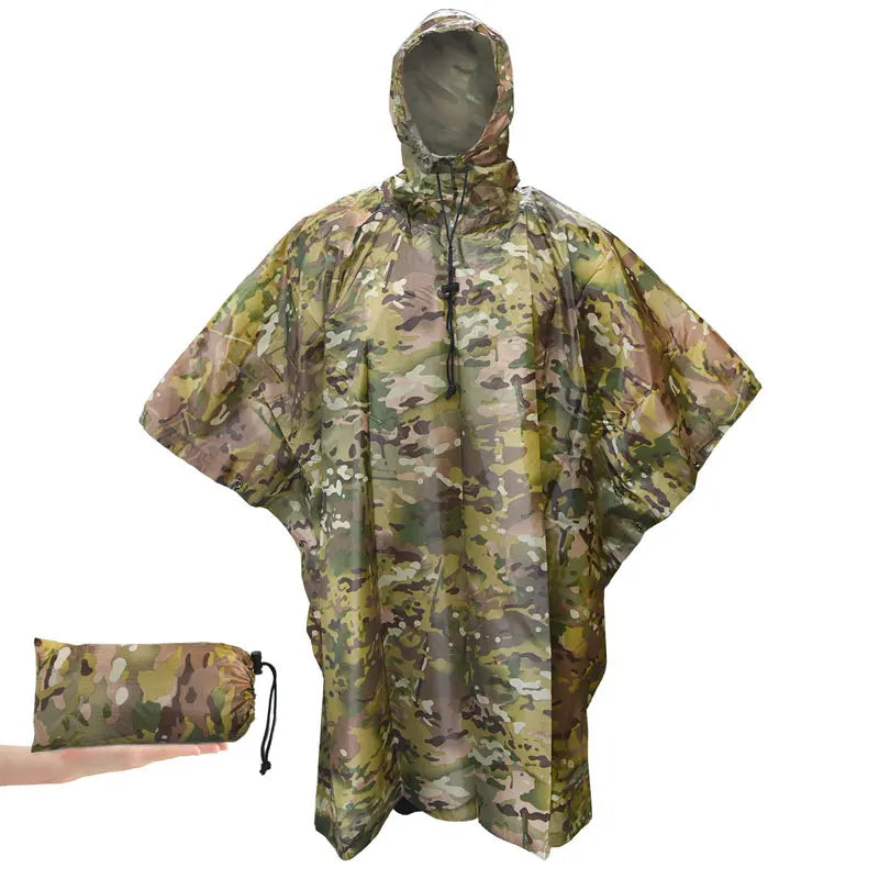 Camouflage Packable Rain Jacket Cover Army RainWear