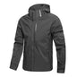 Waterproof Jacket Men Outdoor Windbreaker Jacket Removable Hooded Full Zip Coats Men Lightweight Softshell Outerwear Spring Fall