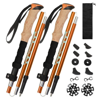 2pcs/set Walking Sticks Ultralight Poles Adjustable