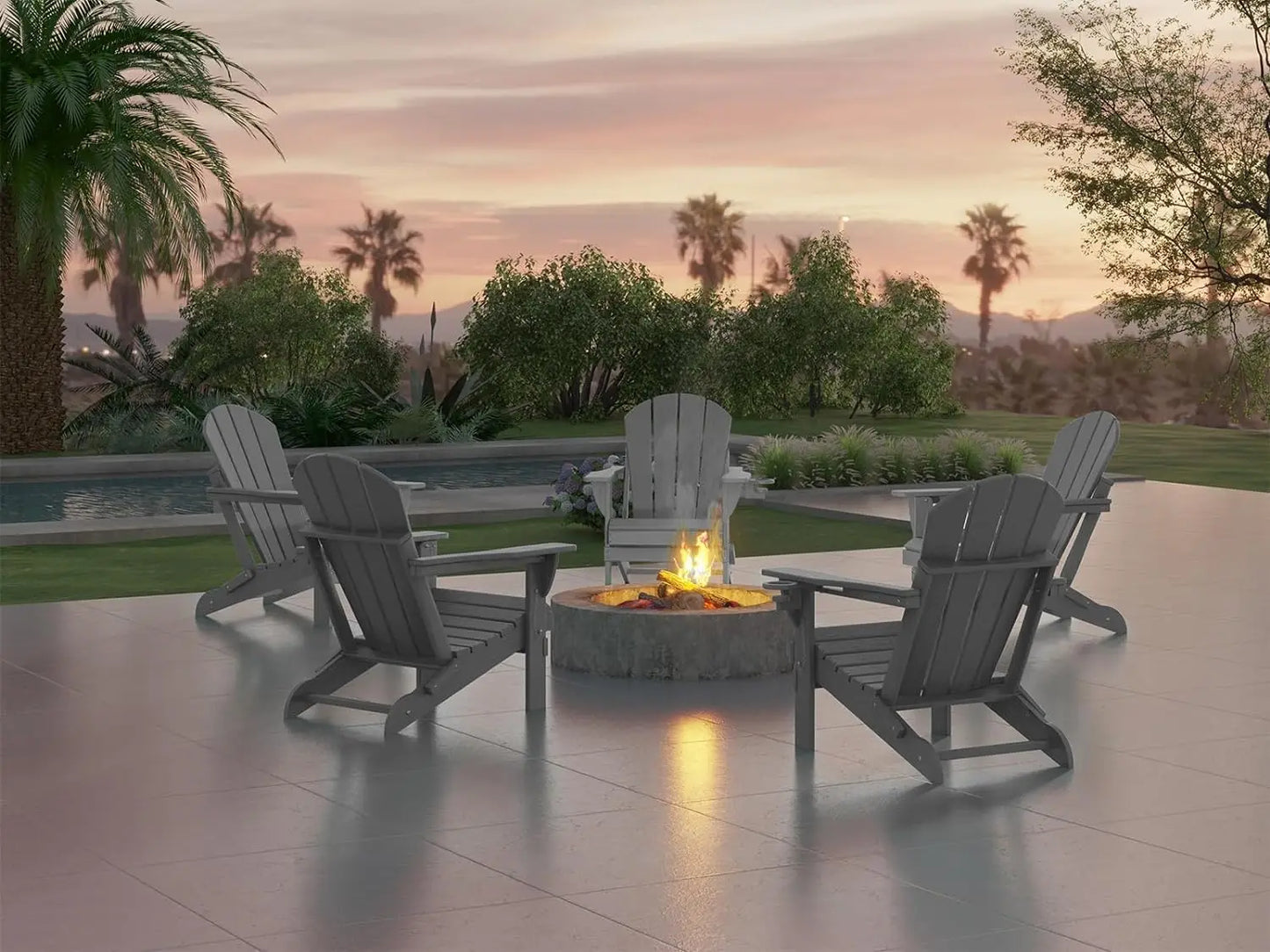 2 Pack Weather Resistant Folding Adirondack Chairs