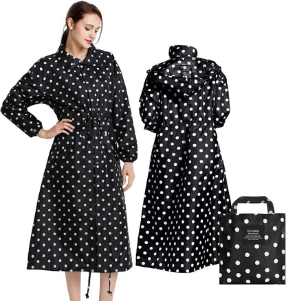 Womens Long Raincoat Rain Jacket