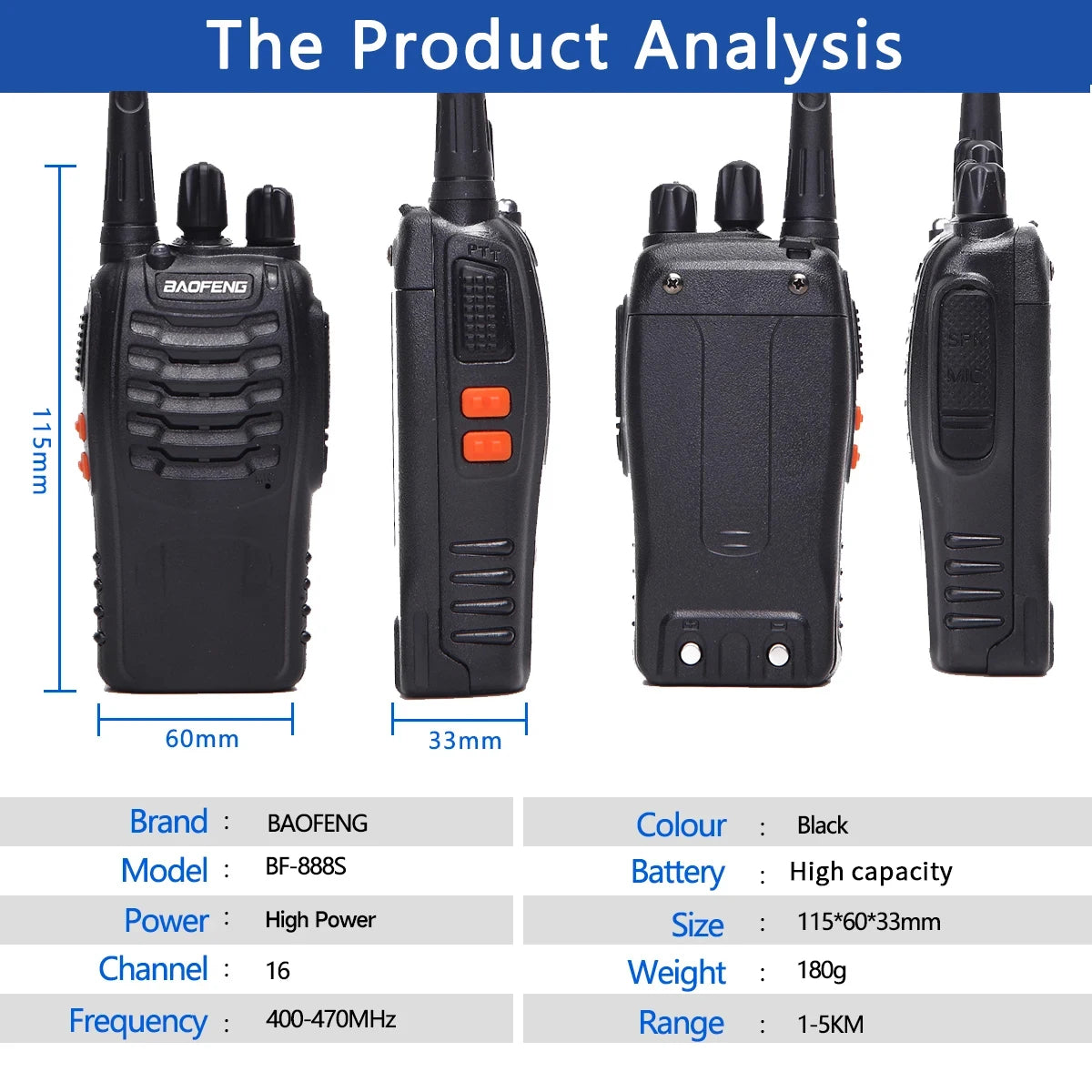 Walkie Talkie Dual Band Portable Long Range