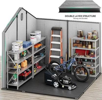 Outdoor Resin Storage Shed with Floor