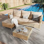 8 Piece Patio Furniture Set with Fire Pit Table, Outdoor Sectional Furniture, Wicker Patio Sofa, Conversation Set Perfect for Ba
