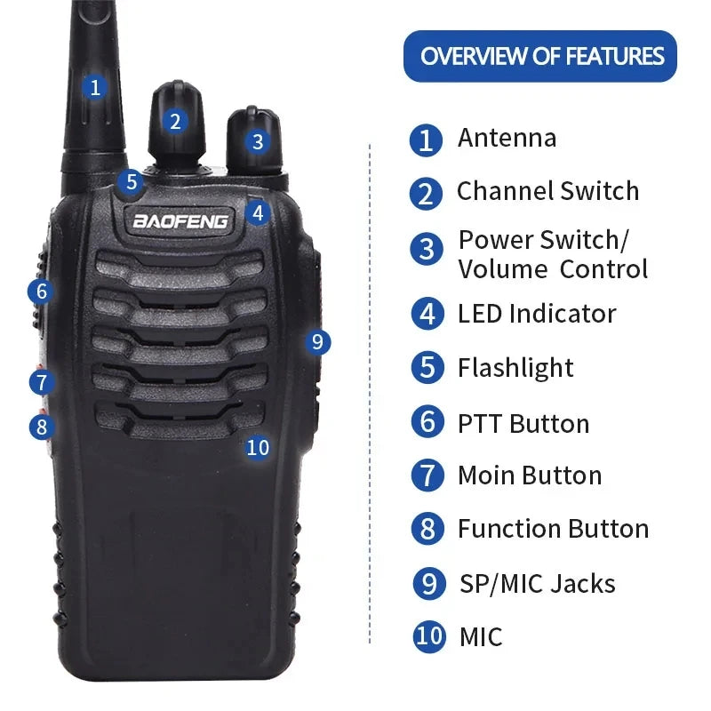 Walkie Talkie Dual Band Portable Long Range
