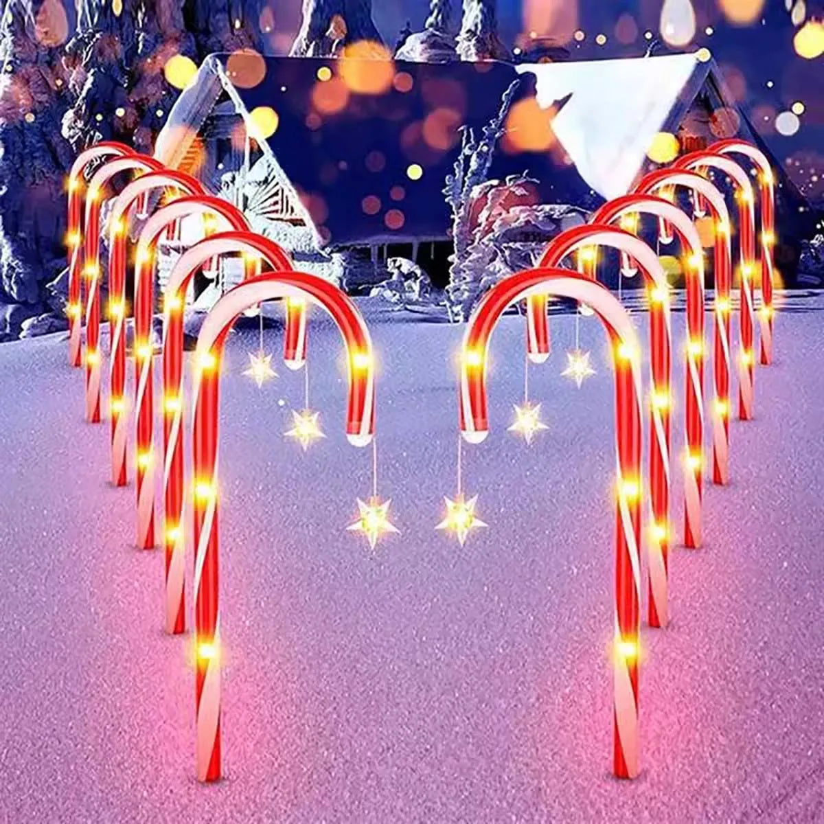 8pcs/set solar powered garden christmas lights