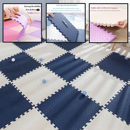 30*30cm Thicken Sports Gym Mat Protection EVA Leaf Grain Floor Mats Yoga Fitness Non-Slip Splicing Rugs Shock Room