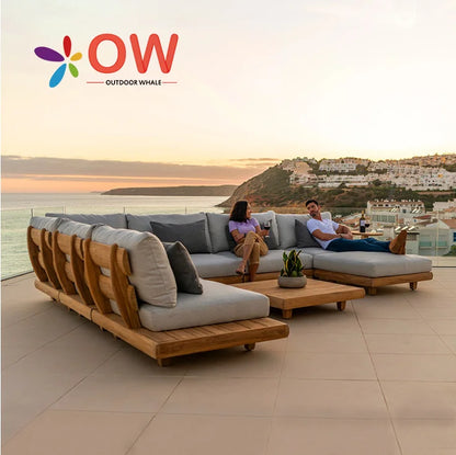 Outdoor waterproof teak sofa