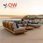 Outdoor waterproof teak sofa