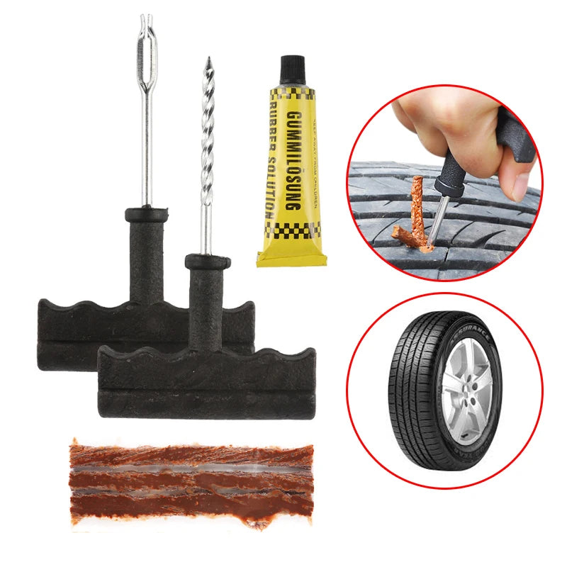 Car Tire Repair Tool Kit with Rubber Strips