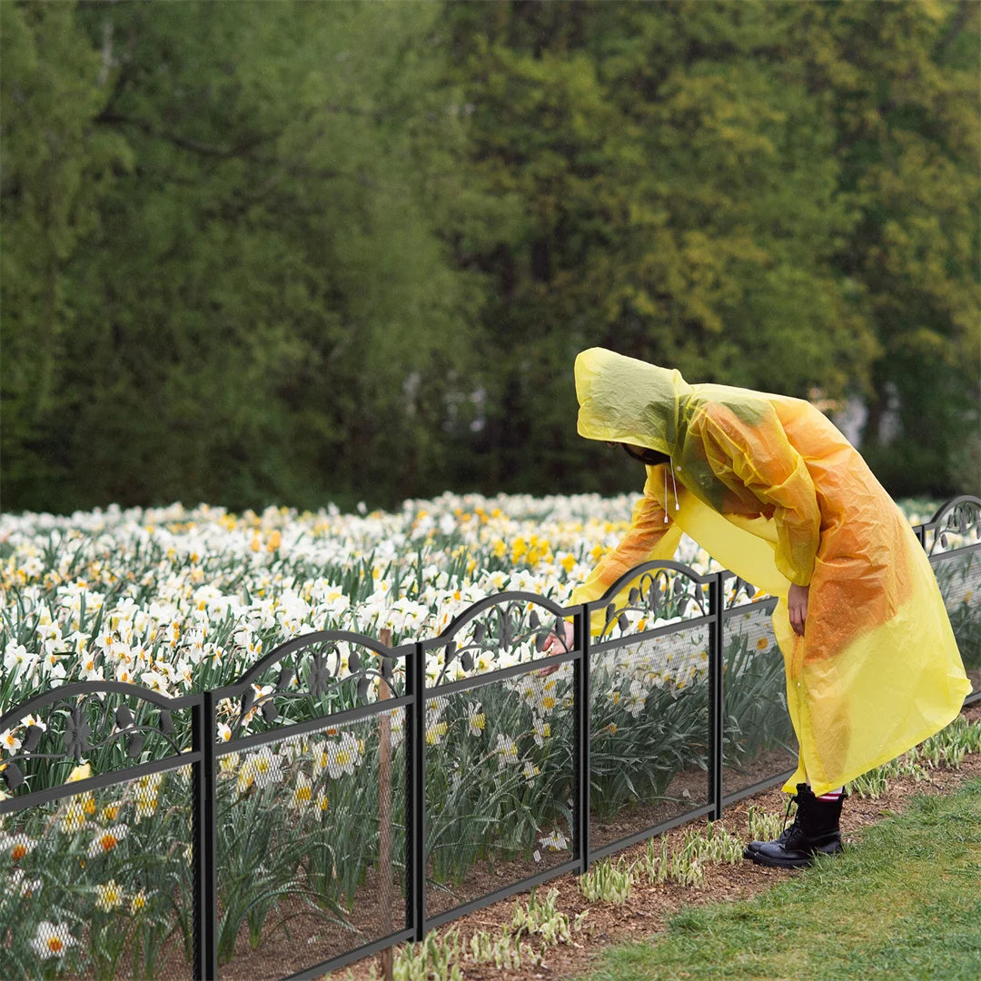 5Pcs Black Metal Dog Fence