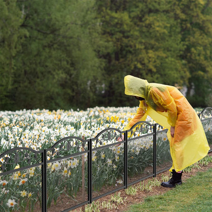 5Pcs Black Metal Dog Fence