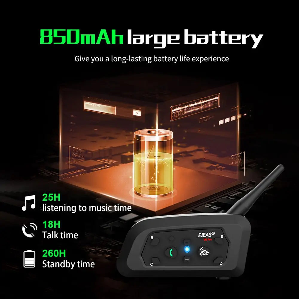 Motorcycle Bluetooth Helmet Headset Intercom