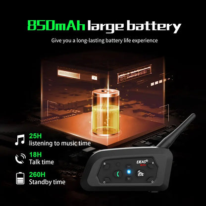 Motorcycle Bluetooth Helmet Headset Intercom