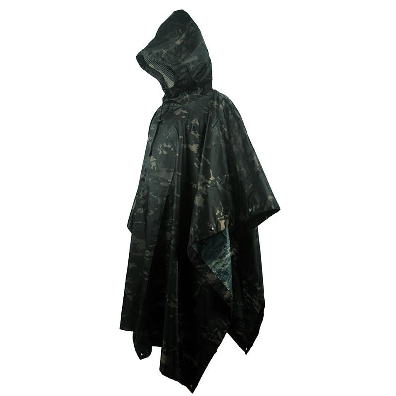 Camouflage Packable Rain Jacket Cover Army RainWear