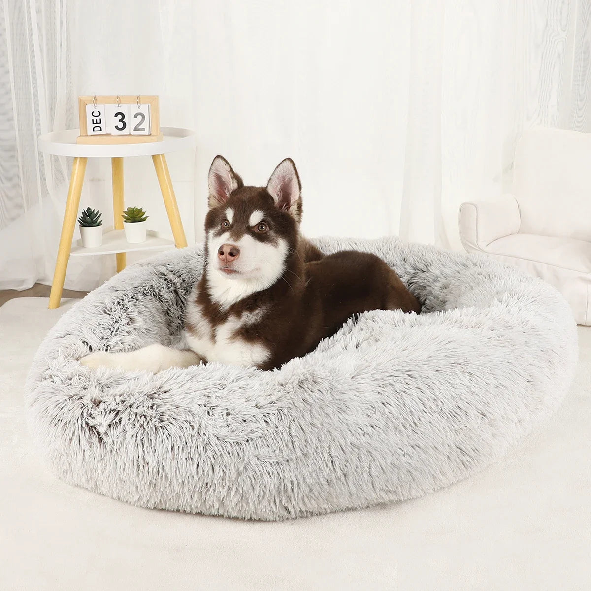 Dog Bed Donut Big Large Round Basket