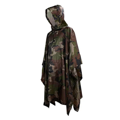 Camouflage Packable Rain Jacket Cover Army RainWear
