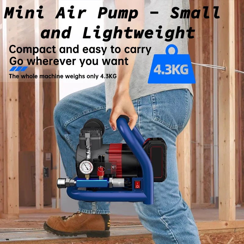 21V Portable Air Compressor with Pressure Gauge