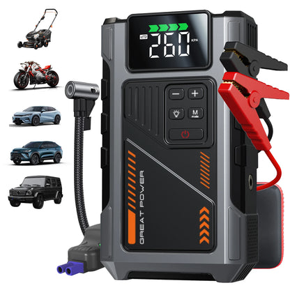 Portable Car Jump Starter With Air Compressor
