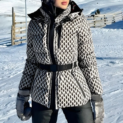 Women's winter hooded down jacket