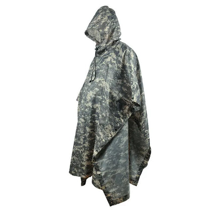 Camouflage Packable Rain Jacket Cover Army RainWear