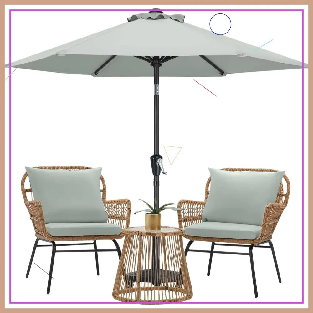 7.5ft Light Gray Patio Umbrella for Outdoor Tables with Crank and Tilt