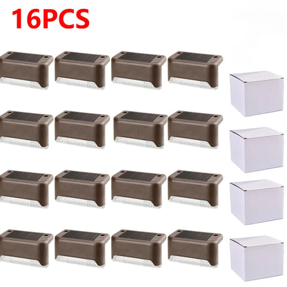 Warm White LED Solar Step Lamp