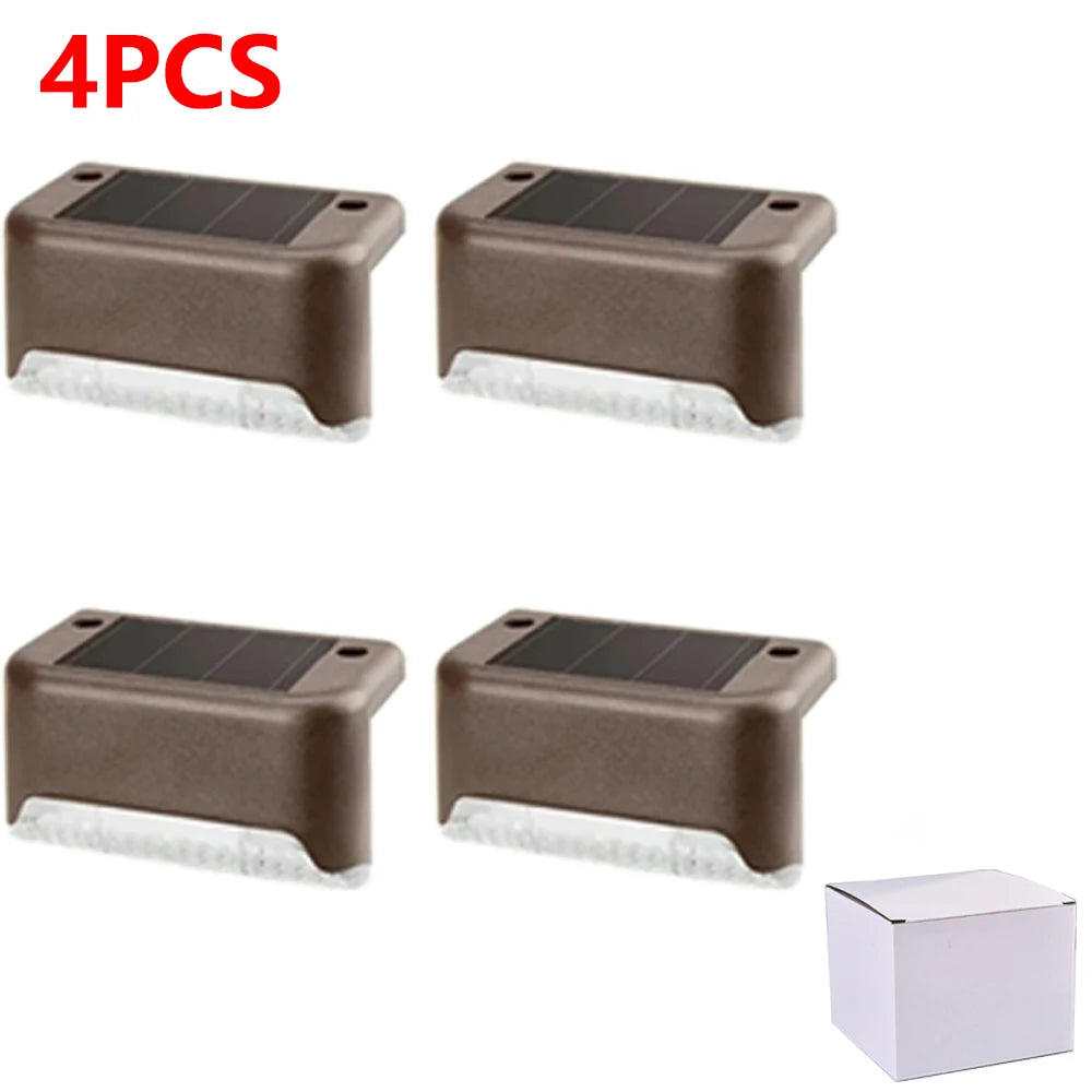 Warm White LED Solar Step Lamp