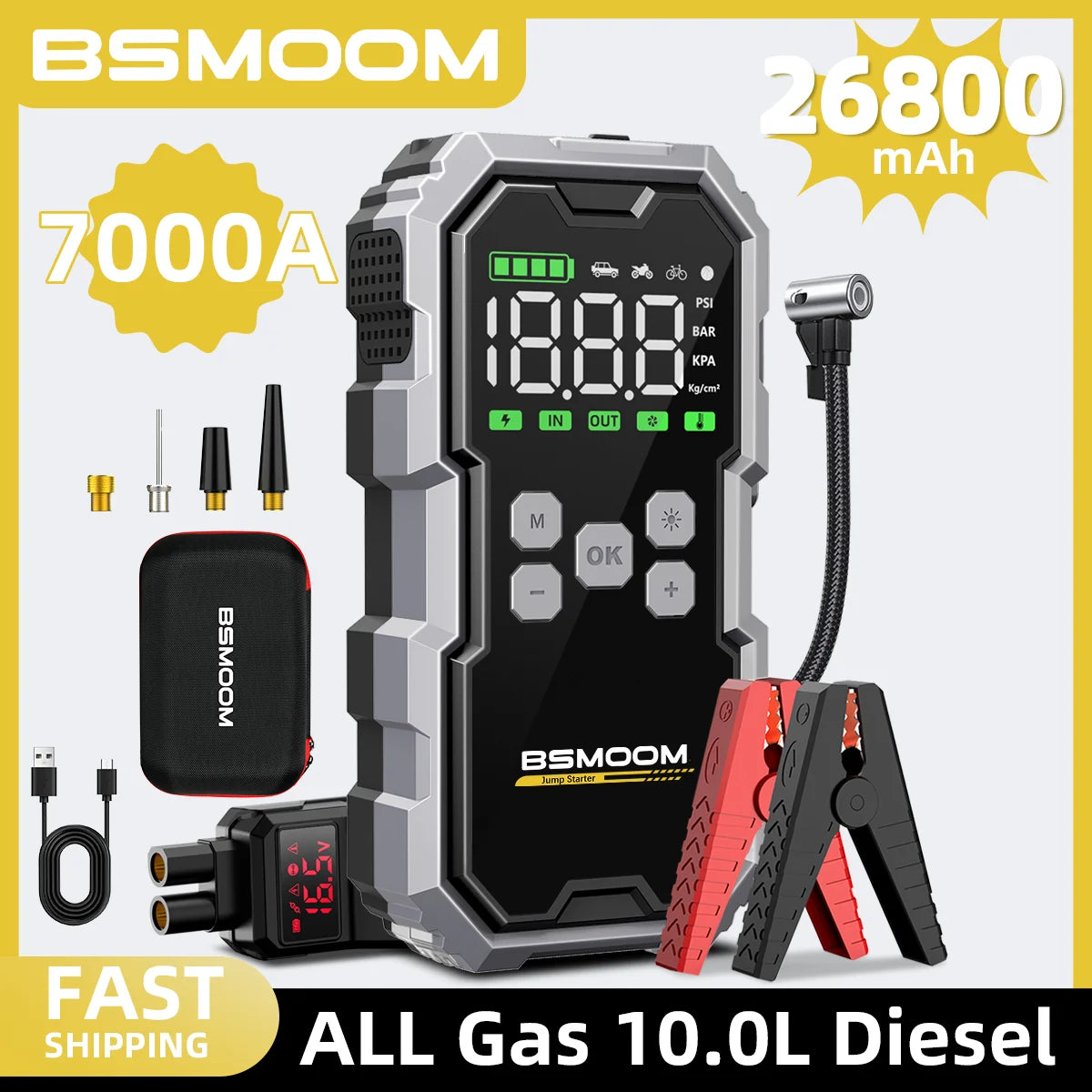 Car Jump Starter  Pump Air Compressor