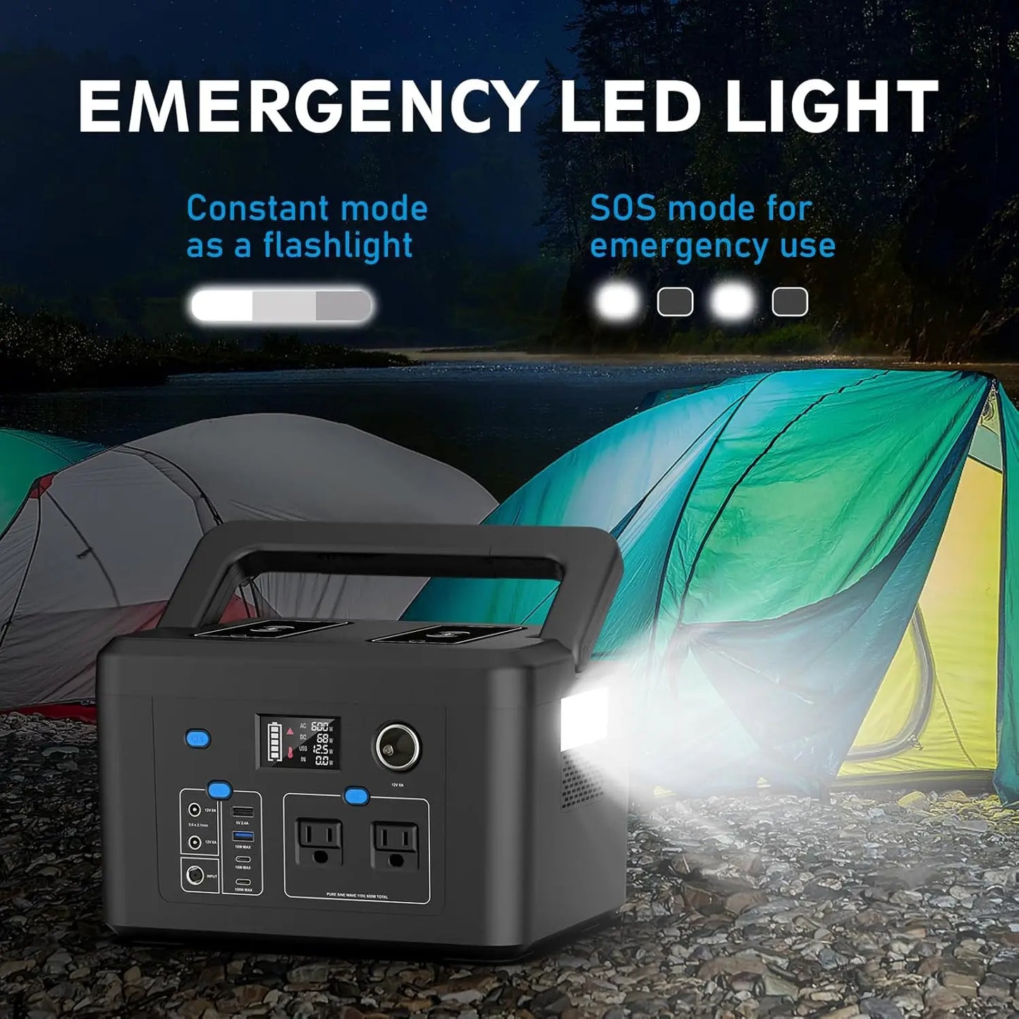 Powkey 600W Portable Power Station