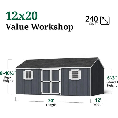 12x20 Outdoor Wooden Workshop Shed