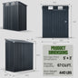 5x3 FT Outdoor Storage Shed, Metal Garden Shed with Lockable Door, Anti-Corrosion Tool Shed with Sloping Roof
