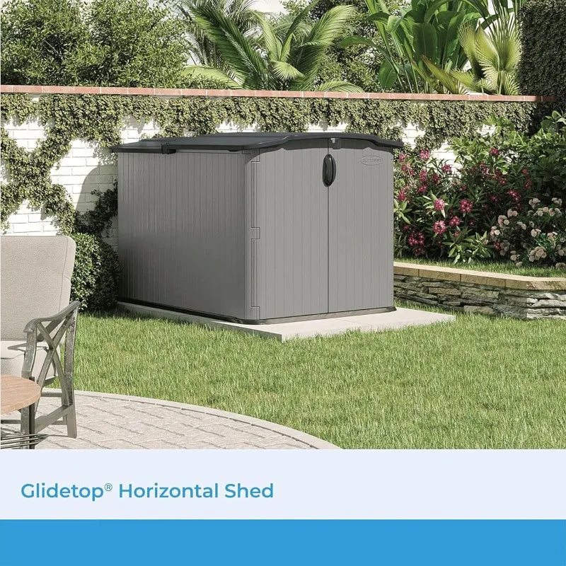 Horizontal Yard Shed with Sliding Lid,