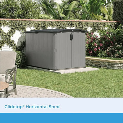 Horizontal Yard Shed with Sliding Lid,