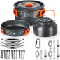 Outdoor camping cookware set aluminum lightweight