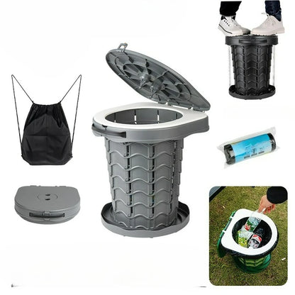 Adjustable Height Folding Portable Toilet