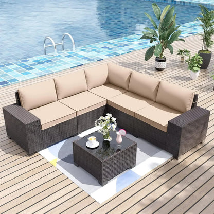 6 Pieces Patio Sectional Outdoor Furniture