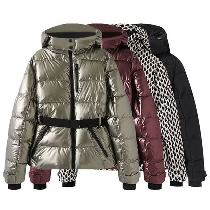 Women's winter hooded down jacket