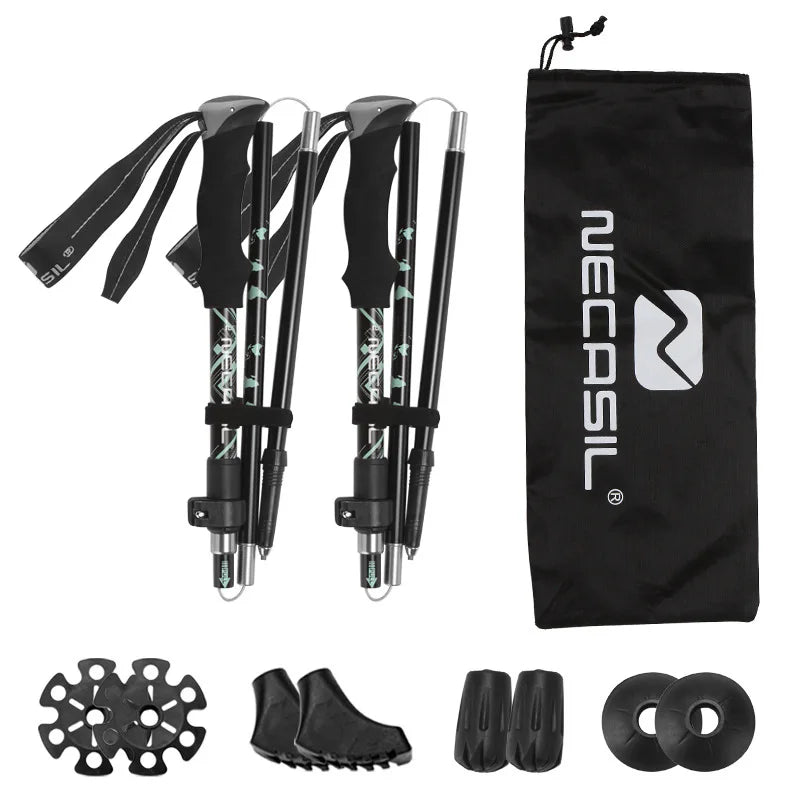 2PCS Ultralight Foldable Trekking Poles