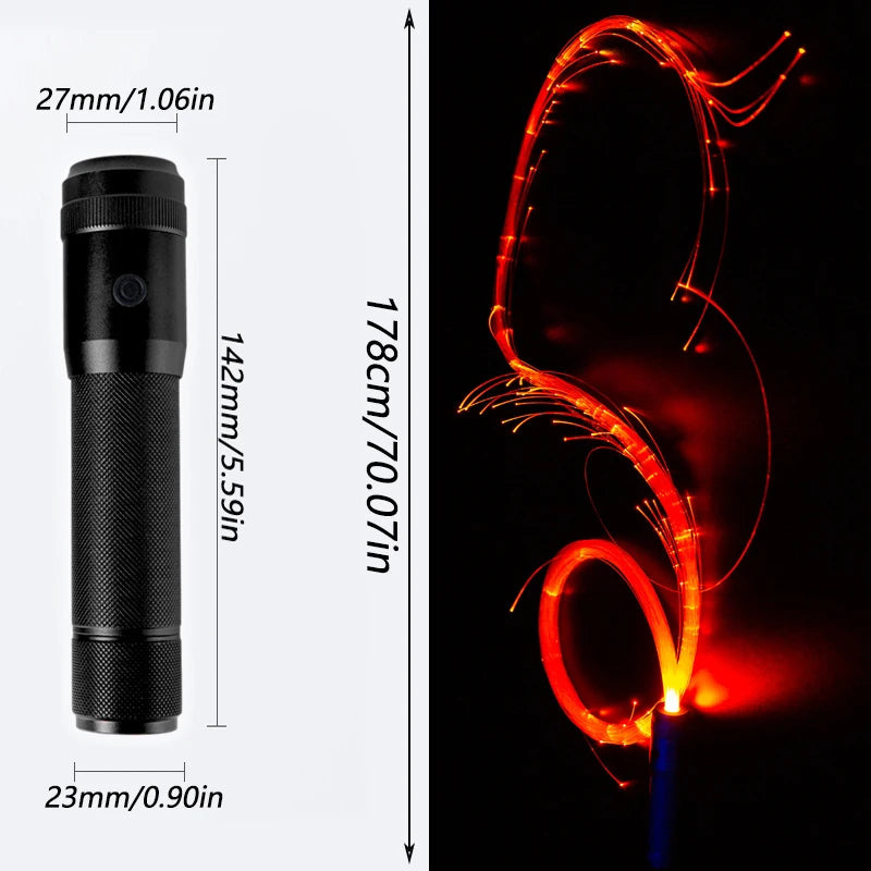2023 LED Fiber Optic Whip USB Rechargeable
