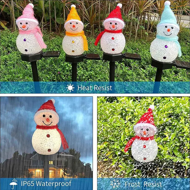 LED Snowman Solar Garden Light Outdoor