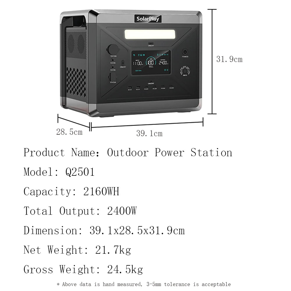SOLARPLAY Q2501 Q2402M Portable Power Station