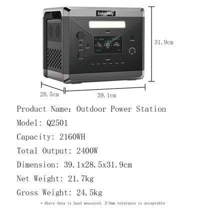 SOLARPLAY Q2501 Q2402M Portable Power Station