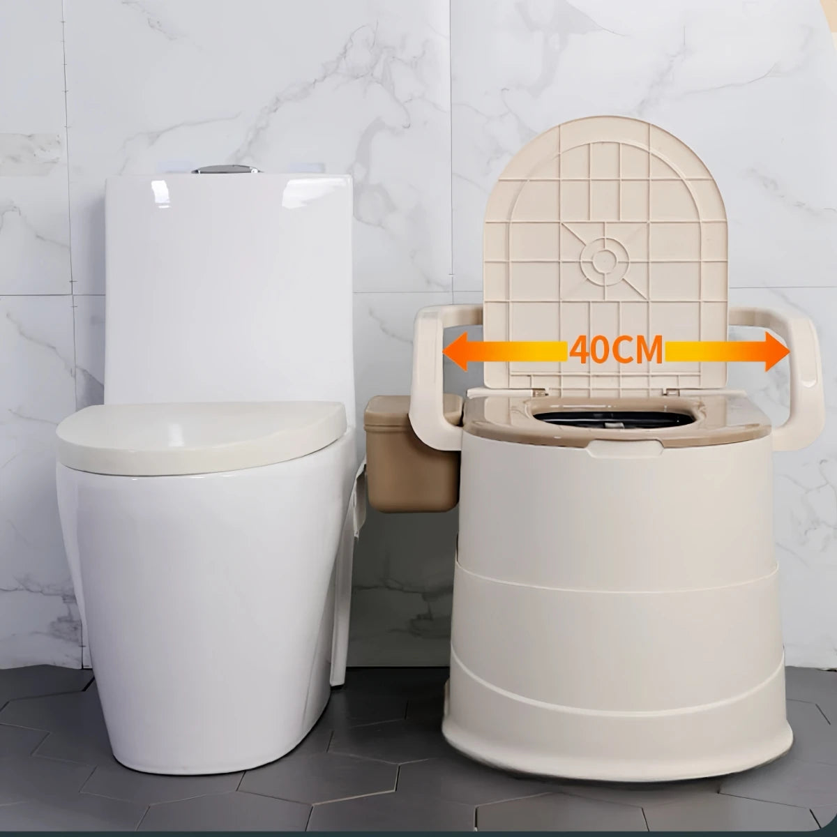 1 Piece Gray/Pink Portable Toilet