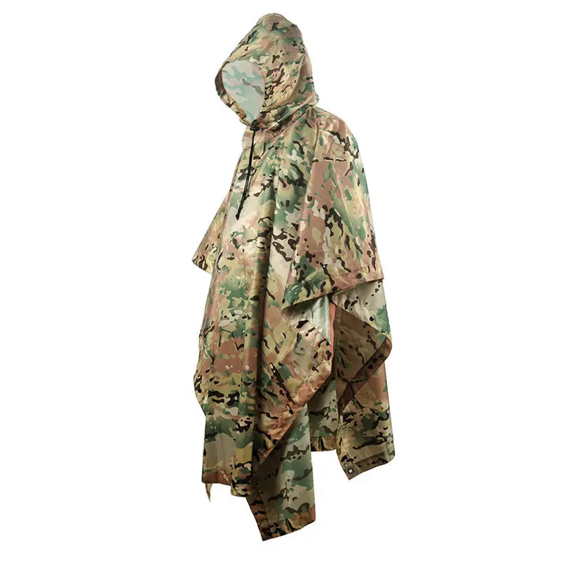 Camouflage Packable Rain Jacket Cover Army RainWear