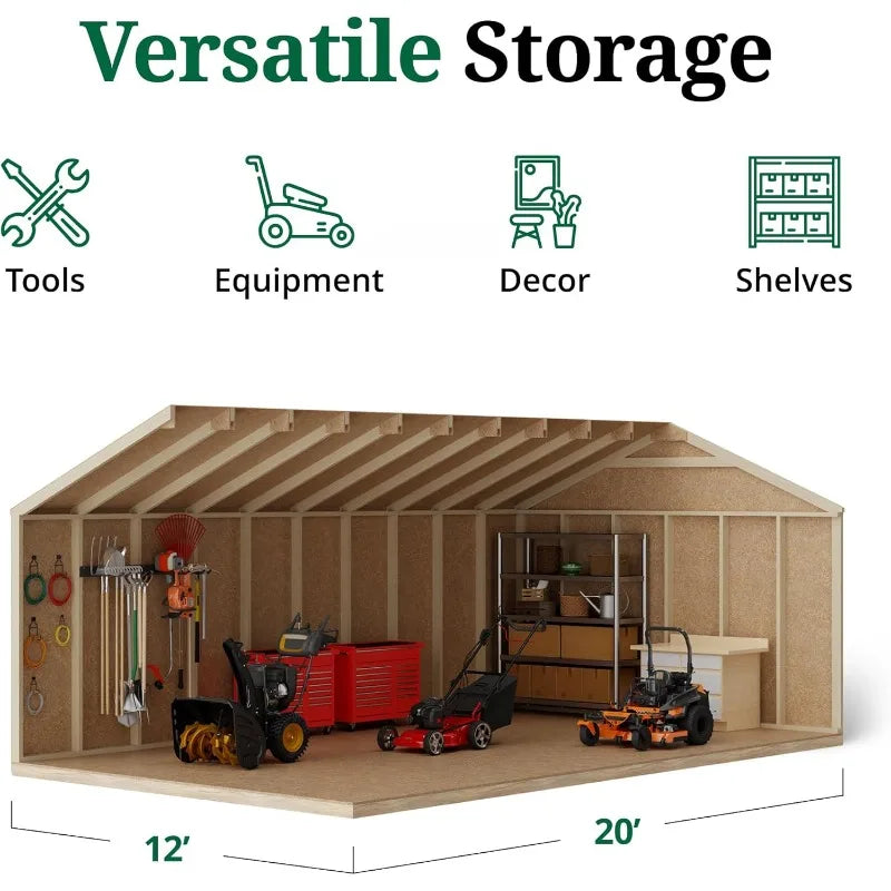 12x20 Outdoor Wooden Workshop Shed