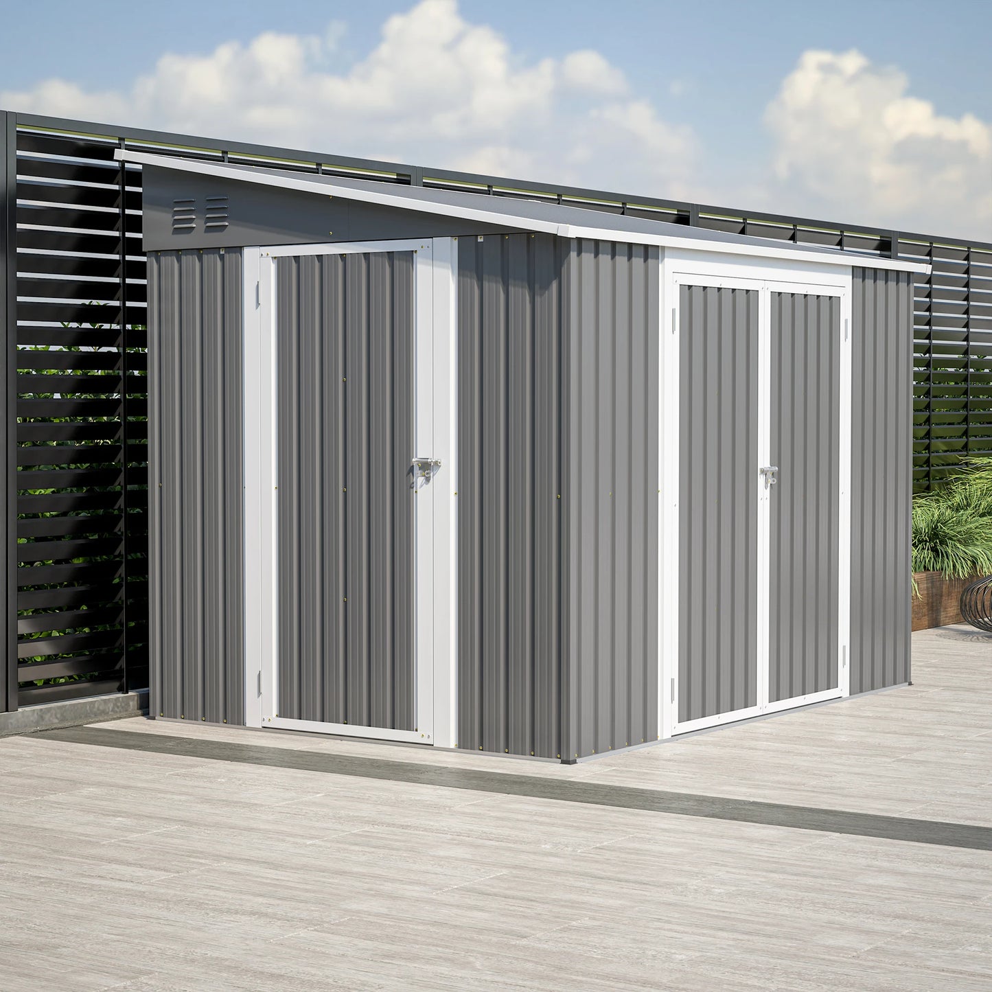 6 x 8 FT Metal Outdoor Storage Shed